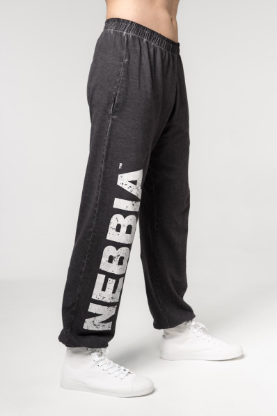 NEBBIA Washed-off voľné baggy tepláky s vreckami GYM BRO...