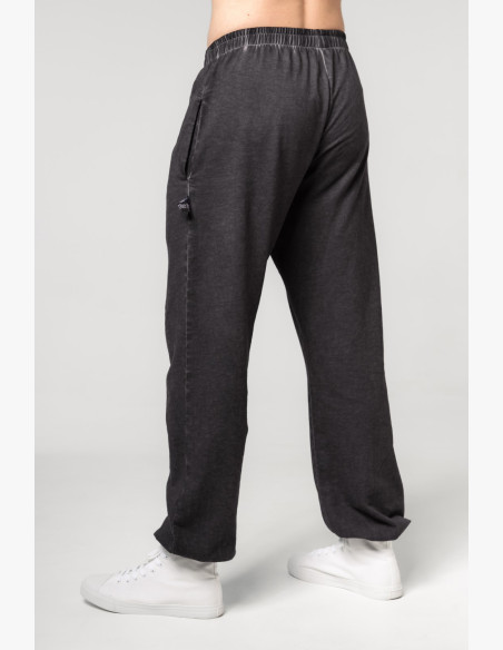 NEBBIA Washed-off voľné baggy tepláky s vreckami GYM BRO čierne