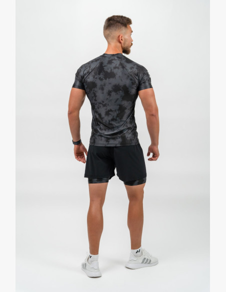 NEBBIA Kompresné Camouflage Tričko MAXIMUM čierne