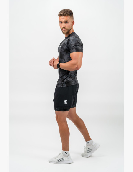 NEBBIA Kompresné Camouflage Tričko MAXIMUM čierne