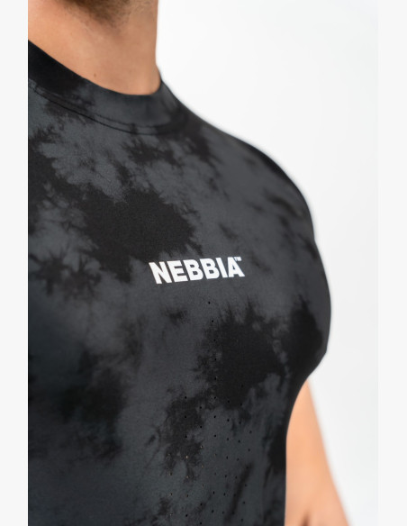 NEBBIA Kompresné Camouflage Tričko MAXIMUM čierne