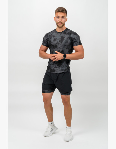 NEBBIA Kompresné camouflage tričko FUNCTION čierne