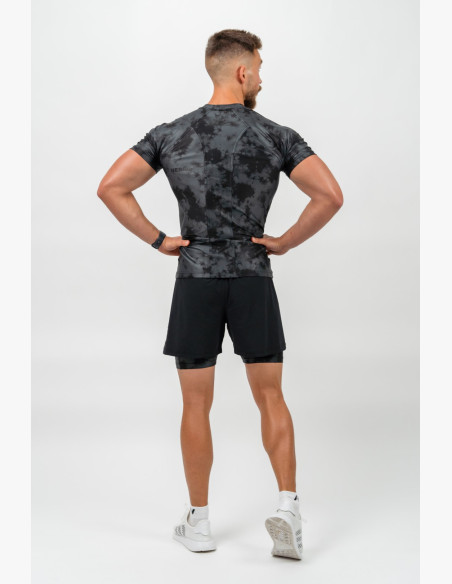 NEBBIA Kompresné camouflage tričko FUNCTION čierne