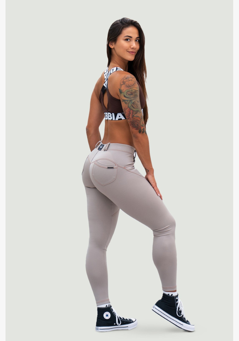NEBBIA Bubble Butt Legíny Lift Up béžové