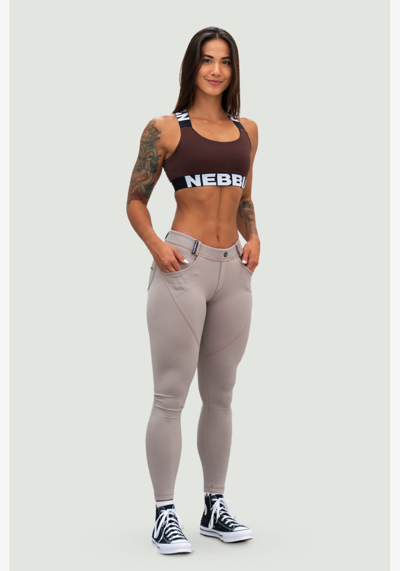 NEBBIA Bubble Butt Legíny Lift Up béžové