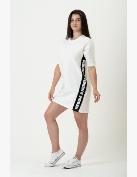 NEBBIA Tričkové oversized šaty NEBBIA CLUB béžové