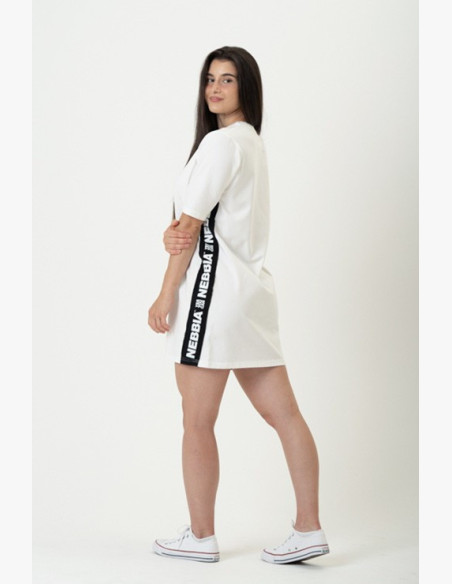 NEBBIA Tričkové oversized šaty NEBBIA CLUB béžové