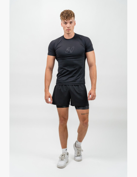 NEBBIA Kompresné športové tričko ENDURANCE čierne