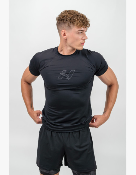 NEBBIA Kompresné športové tričko ENDURANCE čierne