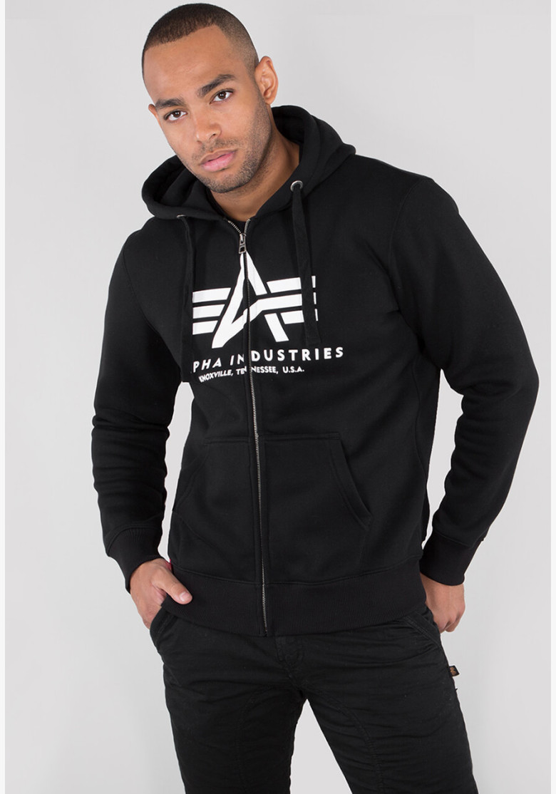 Sweatshirt Alpha Industries Basic Zip Hoody black