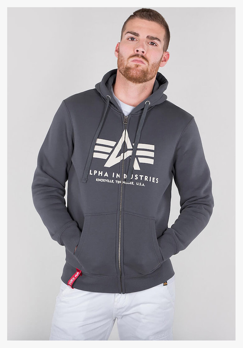 Sweatshirt Alpha Industries Basic Zip Hoody greyblack