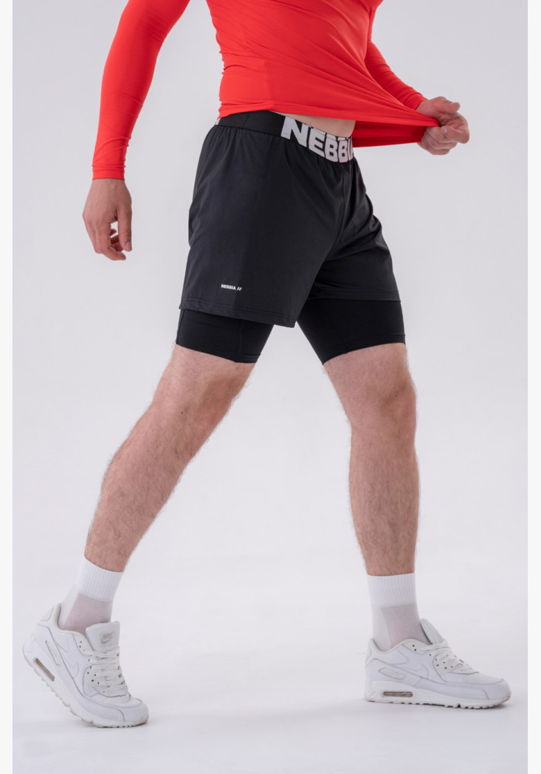 NEBBIA Dvojvrstvové šortky s vreckami...