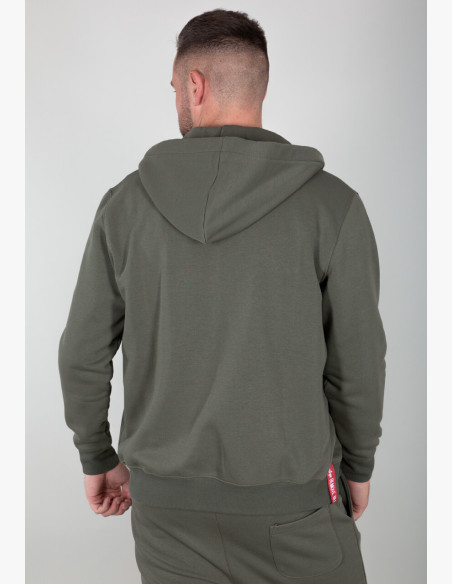 Sweatshirt Alpha Industries Basic Zip Hoody SL dark olive