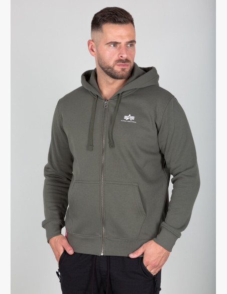 Sweatshirt Alpha Industries Basic Zip Hoody SL dark olive