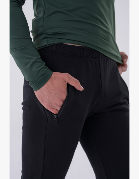 NEBBIA Slim tepláky s vreckami na zips "Re-gain" čierne