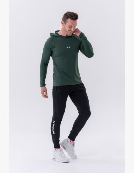 NEBBIA Slim tepláky s vreckami na zips "Re-gain" čierne