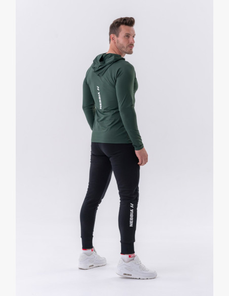 NEBBIA Slim tepláky s vreckami na zips "Re-gain" čierne