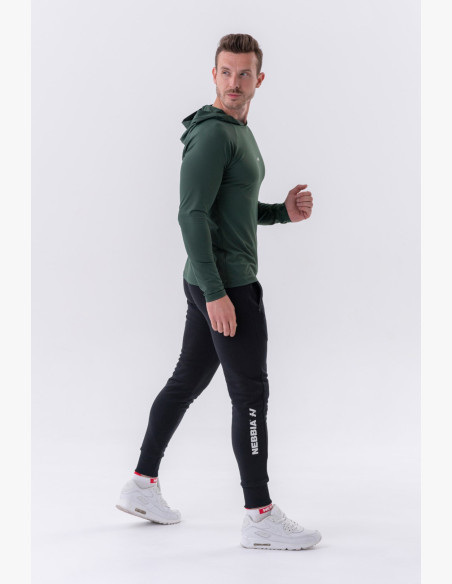 NEBBIA Slim tepláky s vreckami na zips "Re-gain" čierne