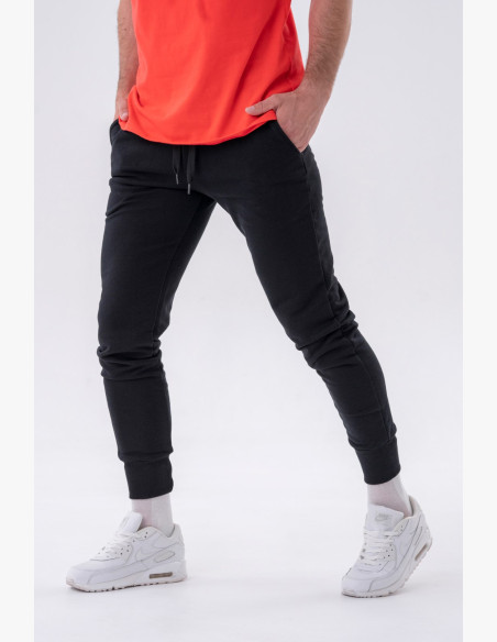 NEBBIA Slim tepláky s bočnými vreckami "Reset" čierne