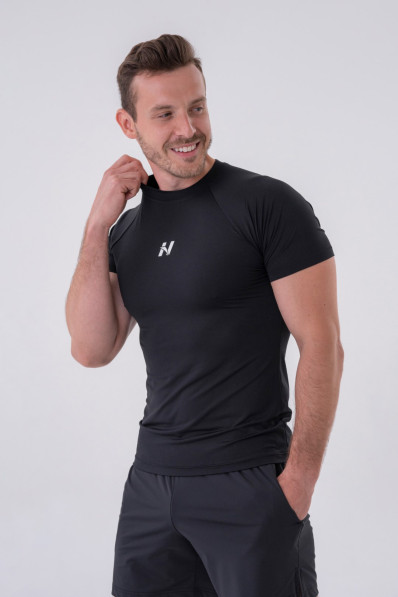 NEBBIA Funkčné Slim-fit tričko čierne