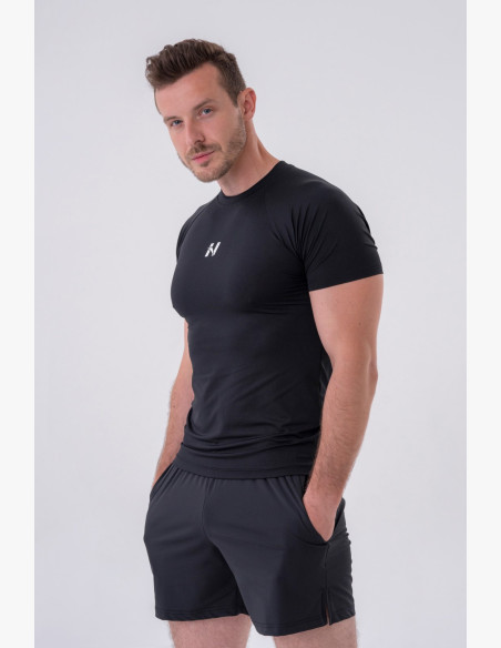 NEBBIA Funkčné Slim-fit tričko čierne