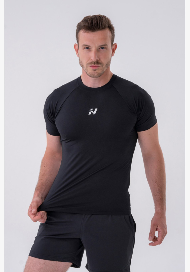 NEBBIA Funkčné Slim-fit tričko čierne