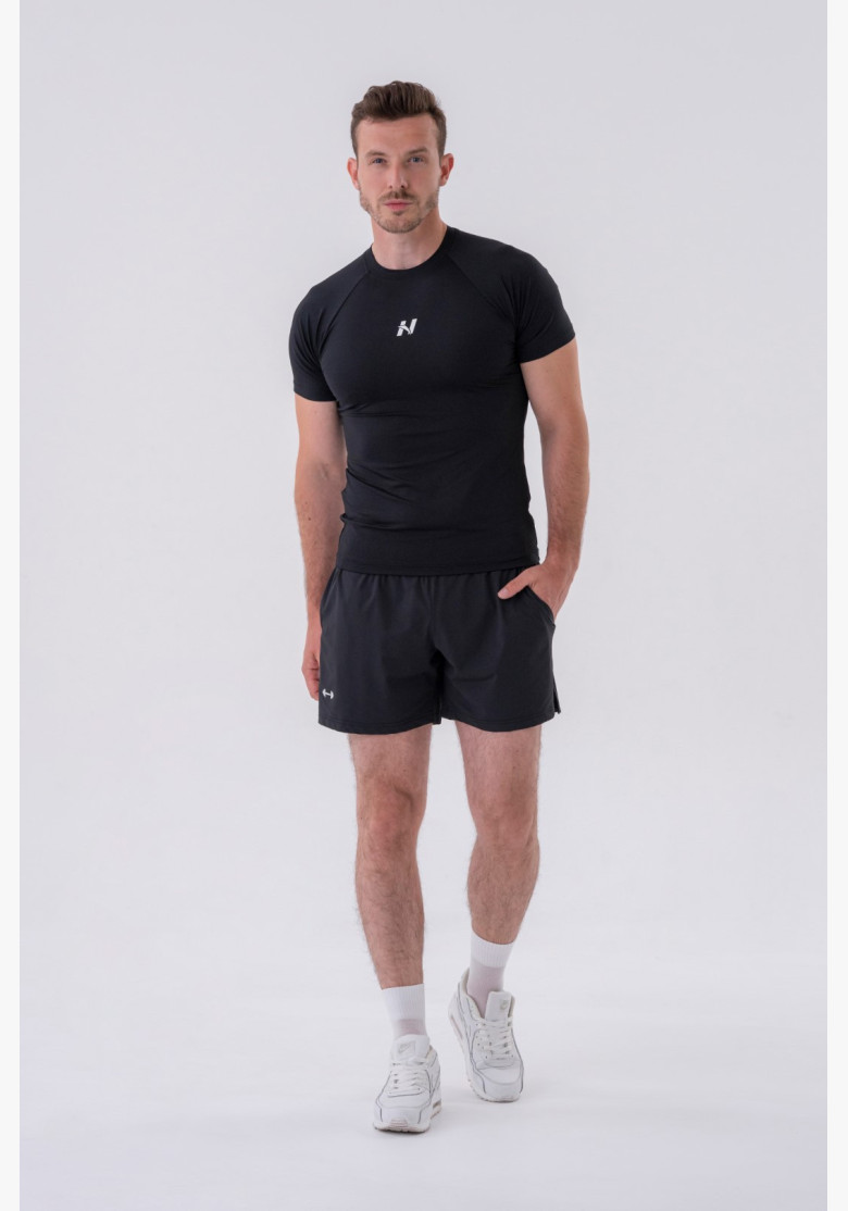 NEBBIA Funkčné Slim-fit tričko čierne