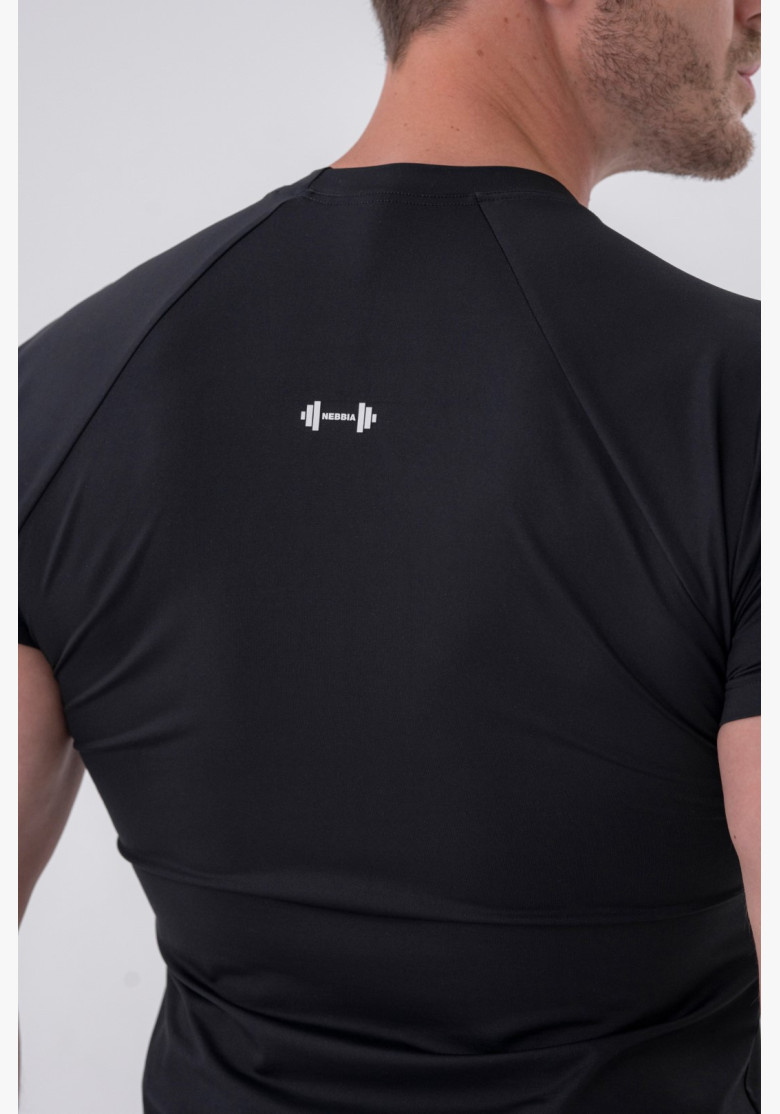 NEBBIA Funkčné Slim-fit tričko čierne