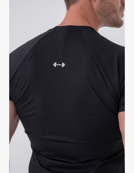 NEBBIA Funkčné Slim-fit tričko čierne