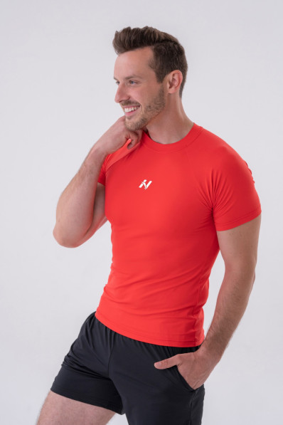 NEBBIA Funkčné Slim-fit tričko červené