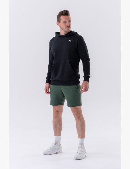 NEBBIA Mikina cez hlavu s kapucňou a predným vreckom čierna