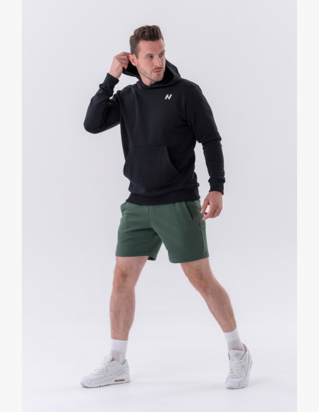 NEBBIA Mikina cez hlavu s kapucňou a predným vreckom čierna