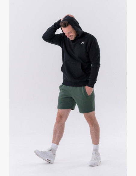 NEBBIA Mikina cez hlavu s kapucňou a predným vreckom čierna