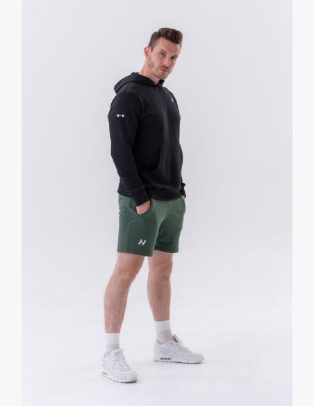 NEBBIA Mikina cez hlavu s kapucňou a predným vreckom čierna