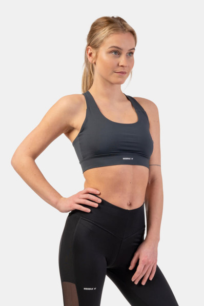NEBBIA Active sports bra with medium support grey