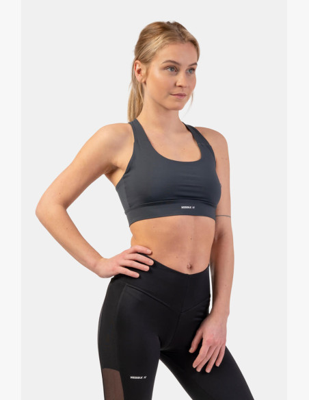 NEBBIA Active sports bra with medium support grey