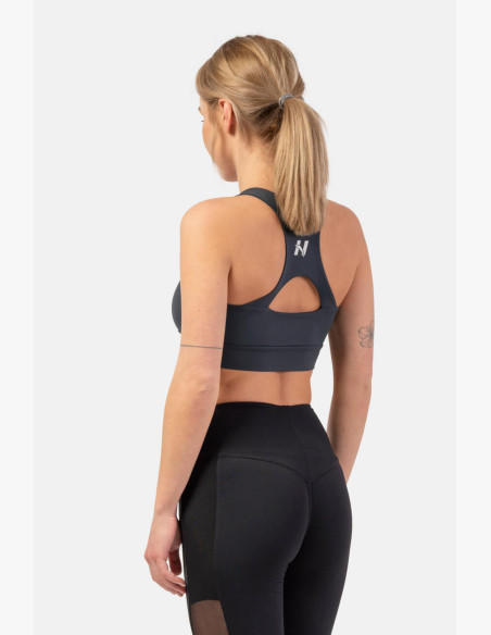 NEBBIA Active sports bra with medium support grey