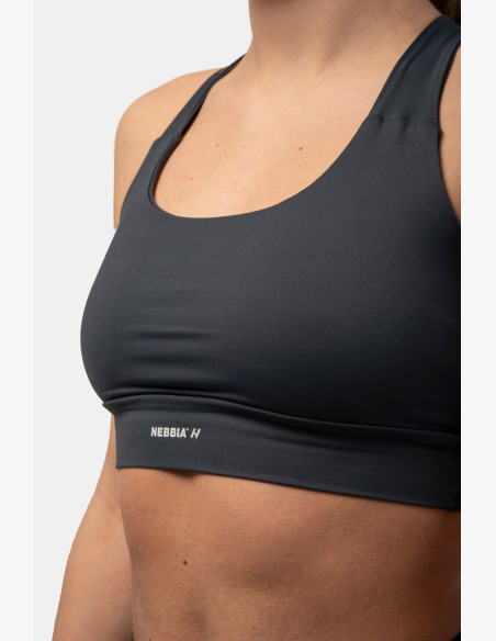 NEBBIA Active sports bra with medium support grey