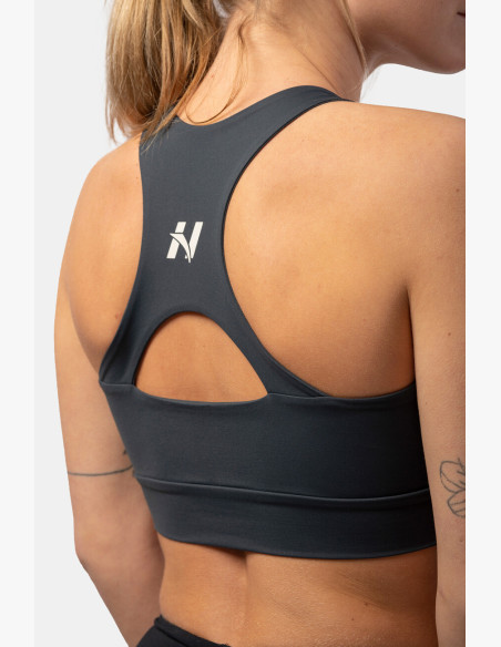 NEBBIA Active sports bra with medium support grey
