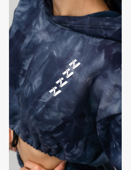 NEBBIA Re-fresh dámska crop mikina s kapucňou modrá