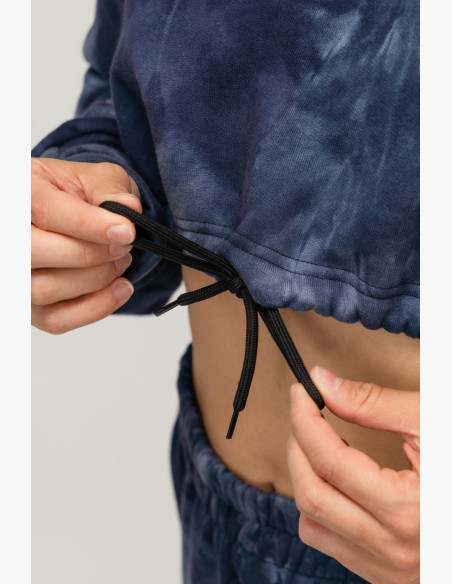 NEBBIA Re-fresh dámska crop mikina s kapucňou modrá