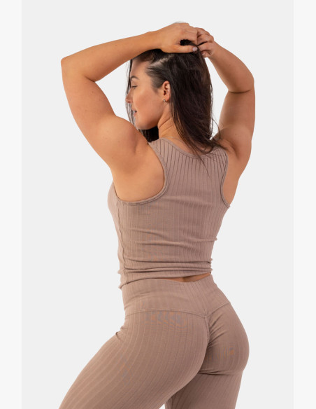 NEBBIA Ribbed organic cotton tank top brown