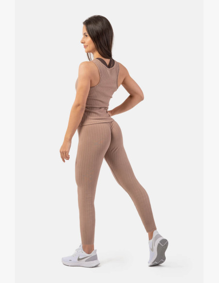 NEBBIA Ribbed organic cotton tank top brown