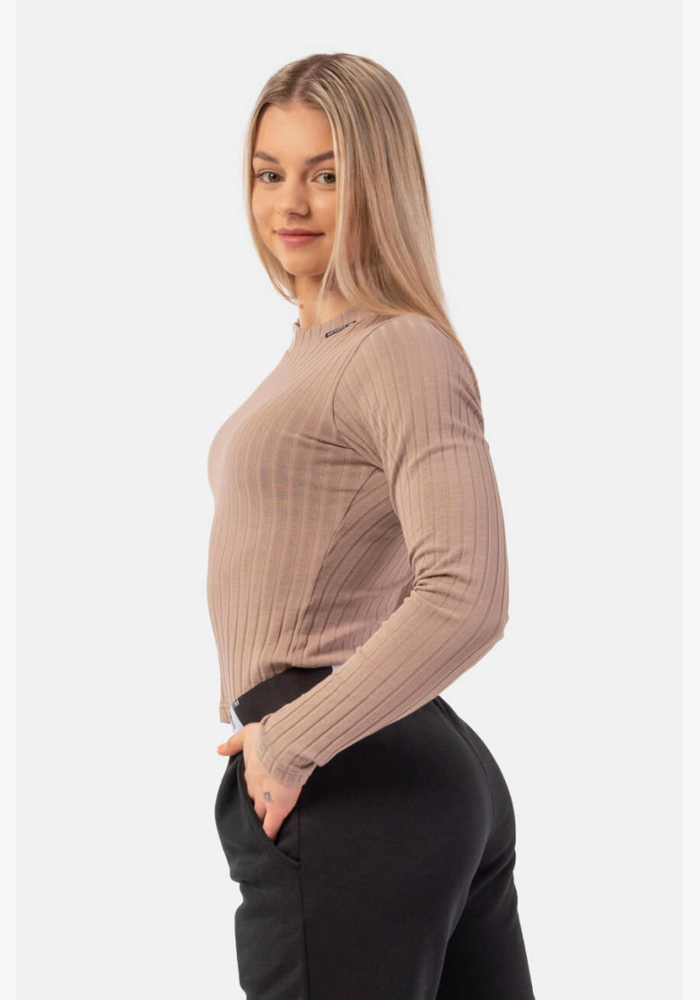 NEBBIA Ribbed long sleeve T-shirt in...
