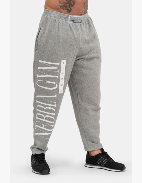 NEBBIA Beast Mode-On ikonické tepláky šedé