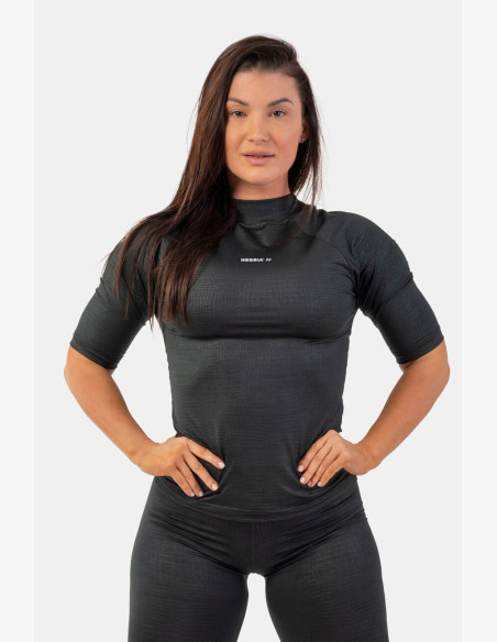 NEBBIA Python T-shirt with snakeskin pattern black