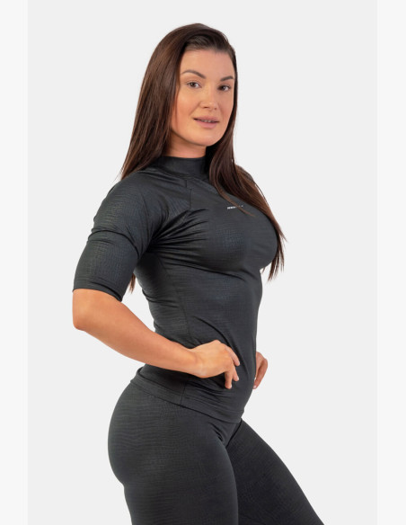 NEBBIA Python T-shirt with snakeskin pattern black