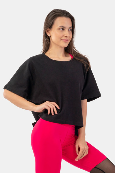 NEBBIA Loose crop T-shirt "The Minimalist" in organic...