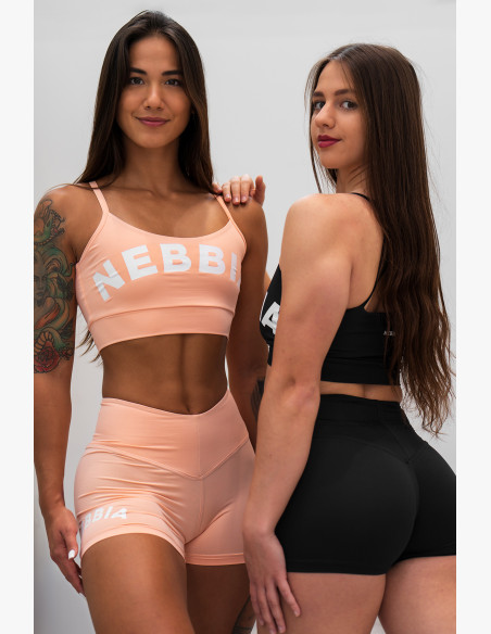 NEBBIA 5″ GYM HERO orange high waist shorts