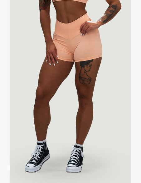 NEBBIA 5″ GYM HERO orange high waist shorts